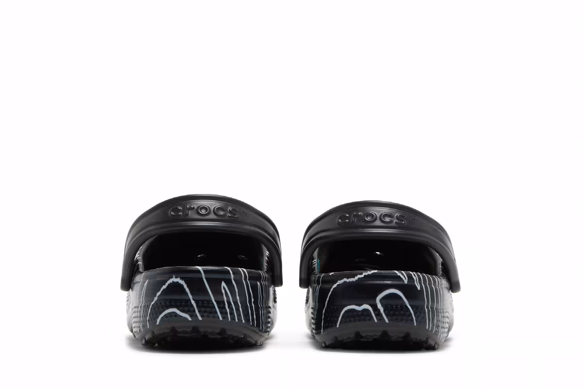 Ron English x Crocs Classic Clog Kids Party Animals - Zebra Black, view 7