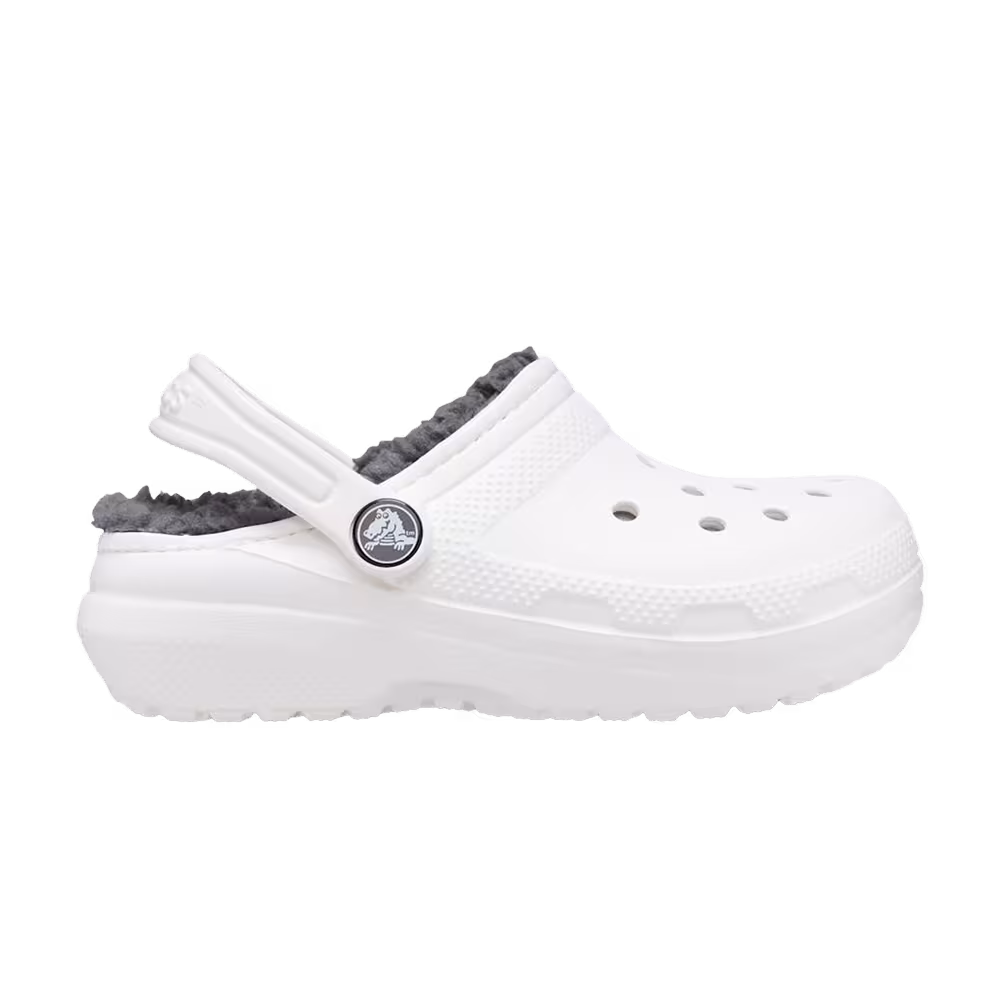Crocs Classic Lined Clog Kids White Grey