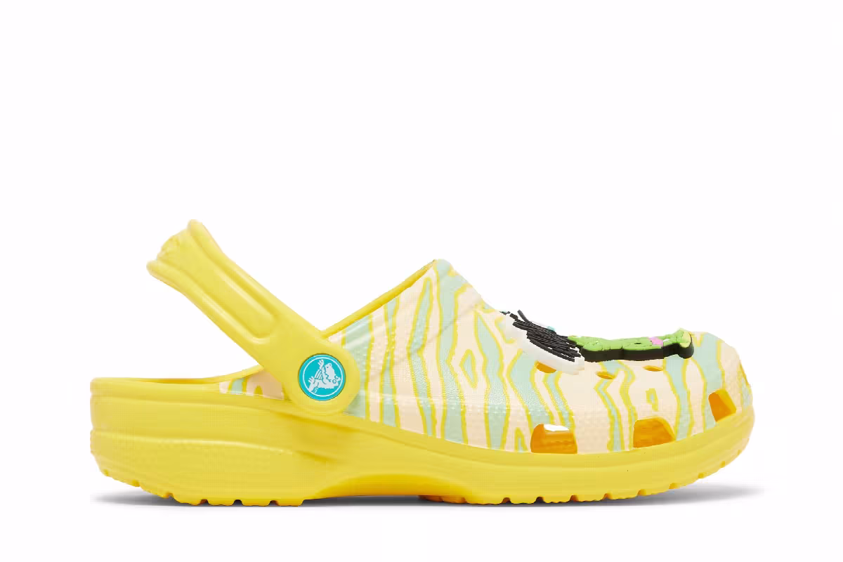 Ron English x Crocs Classic Clog Kids Party Animals - Zebra Lemon, view 2