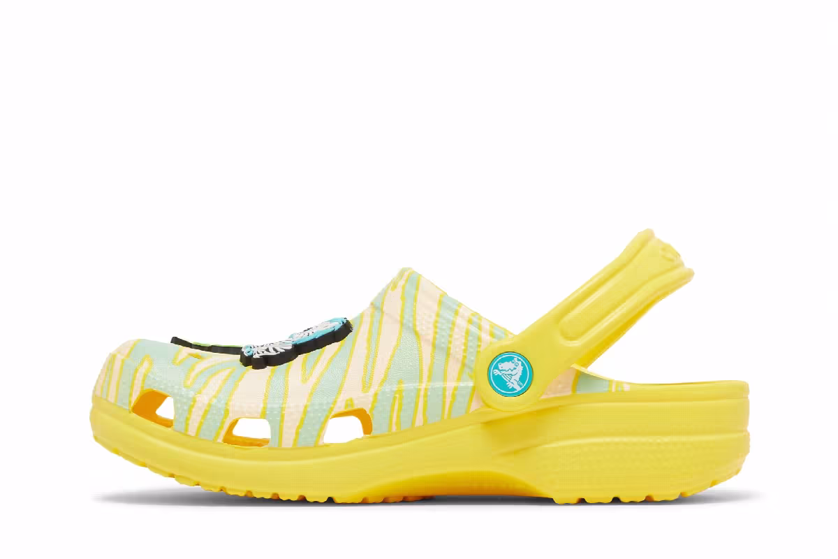 Ron English x Crocs Classic Clog Kids Party Animals - Zebra Lemon, view 4
