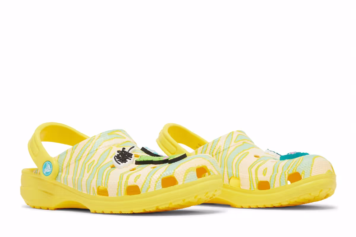 Ron English x Crocs Classic Clog Kids Party Animals - Zebra Lemon, view 9