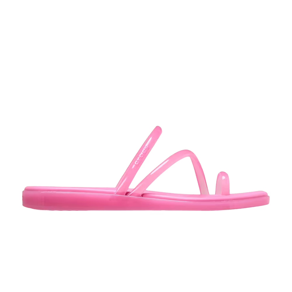 Crocs Women's Miami Jelly Toe Loop Sandal Pink Lemonade Jelly