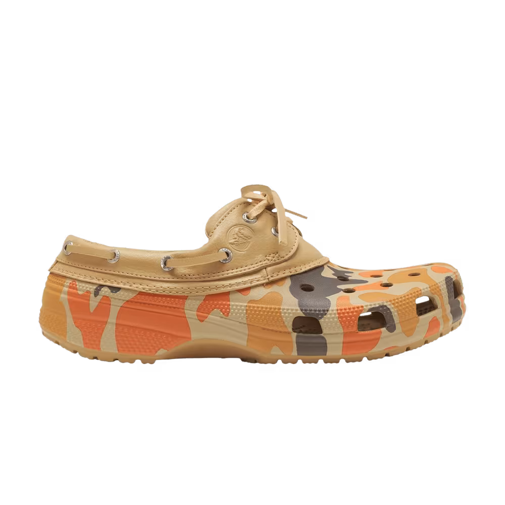 Crocs Classic Duck Camo Boat Shoe Tan Shocking Orange