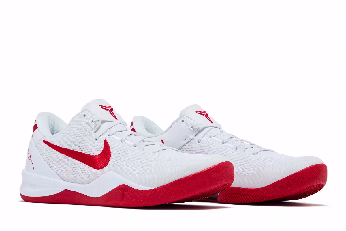 Nike Kobe 8 Protro TB Promo White University Red, view 9