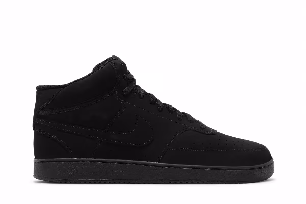 Nike Court Vision Mid Triple Black, view 2