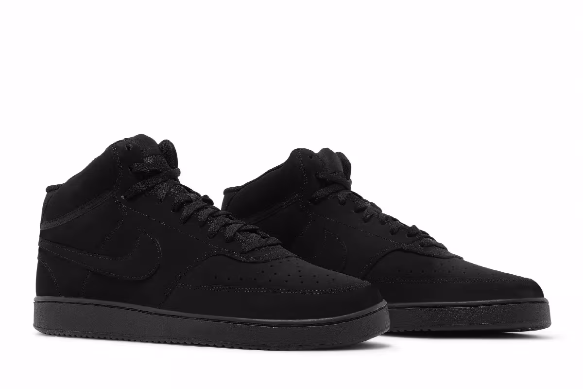 Nike Court Vision Mid Triple Black, view 9