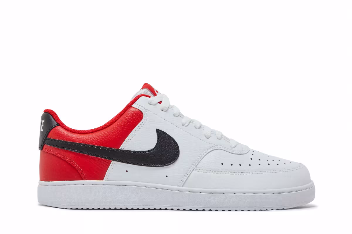Nike Court Vision Low White University Red, view 2