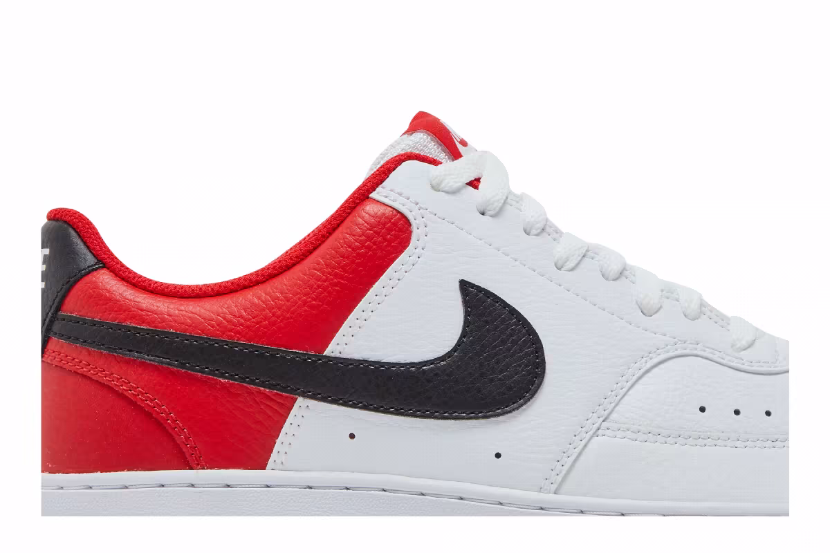 Nike Court Vision Low White University Red, view 3