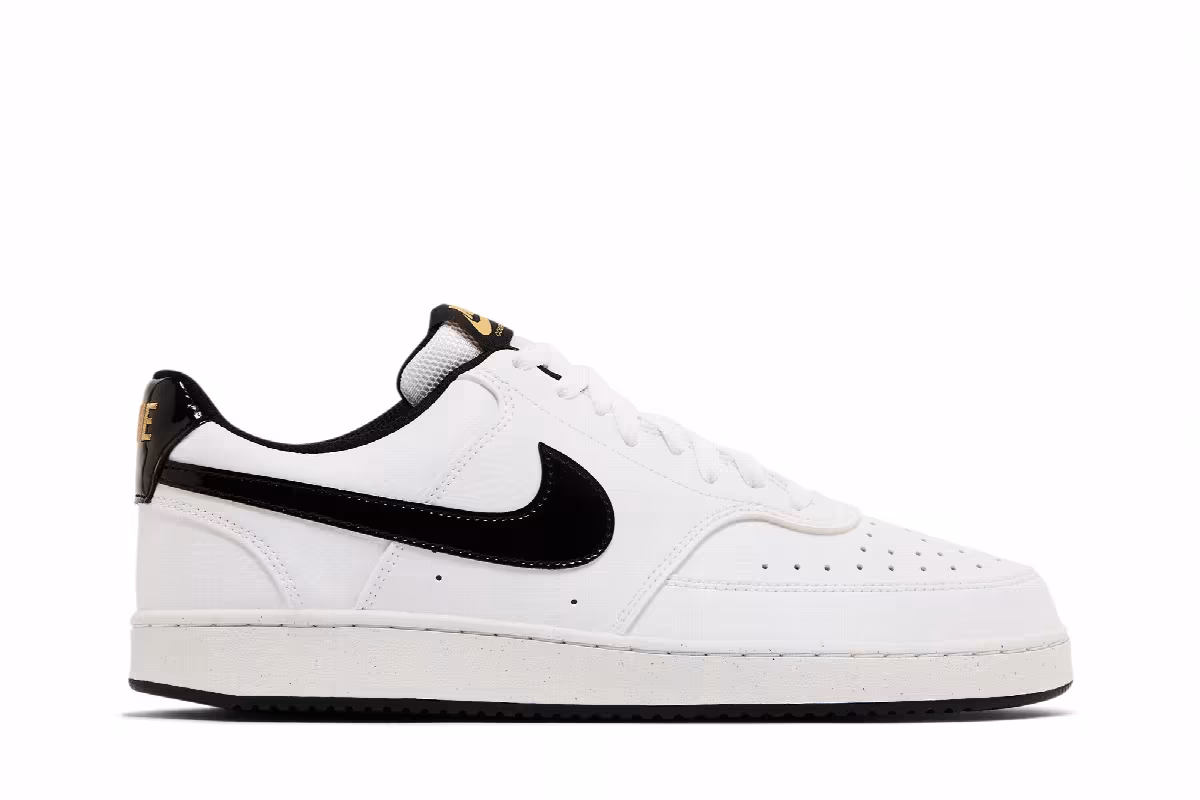 Nike Court Vision Low White Black Metallic Gold, view 2