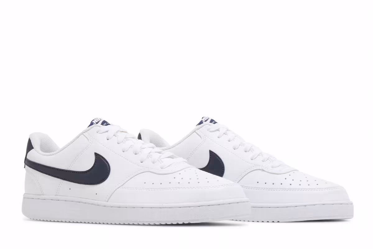 Nike Court Vision Low Next Nature White Midnight Navy, view 9
