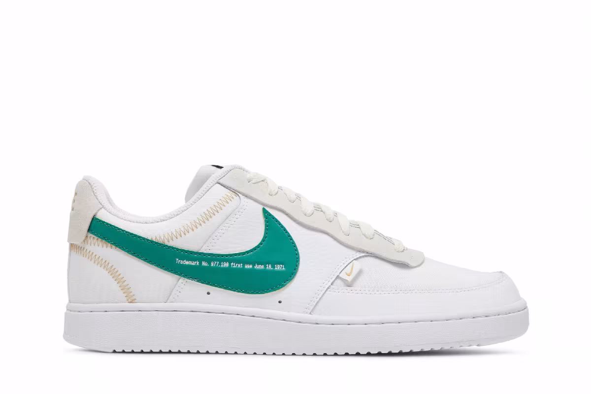Nike Court Vision Low Premium First Use - White Green Noise, view 2