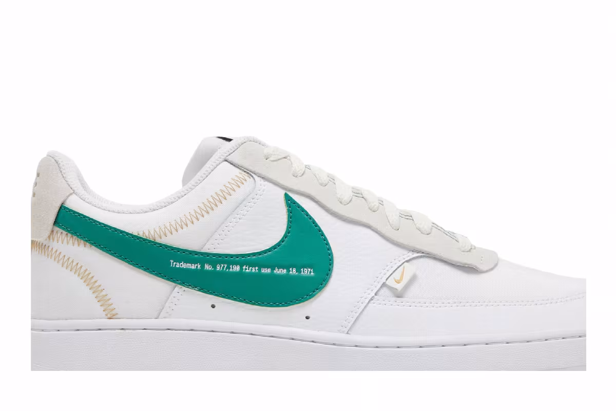 Nike Court Vision Low Premium First Use - White Green Noise, view 3