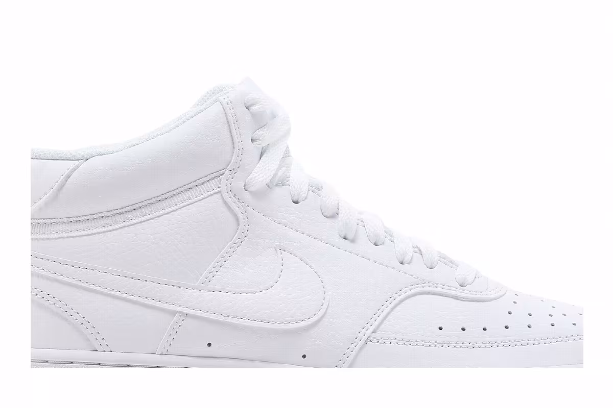 Nike Women's Court Vision Mid Triple White, view 3