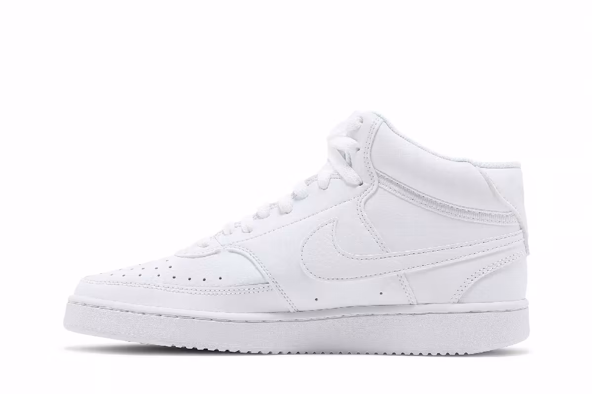 Nike Women's Court Vision Mid Triple White, view 4