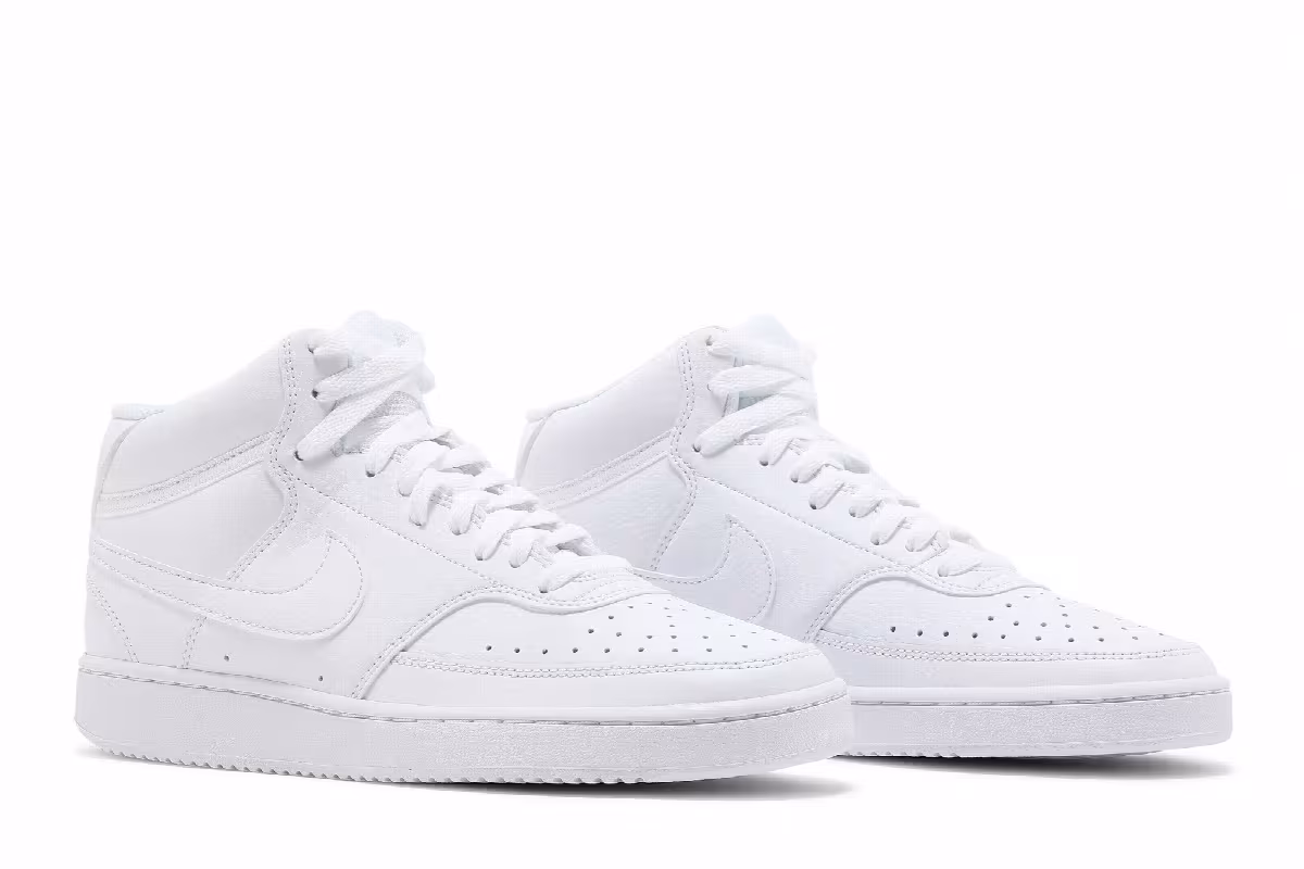 Nike Women's Court Vision Mid Triple White, view 9