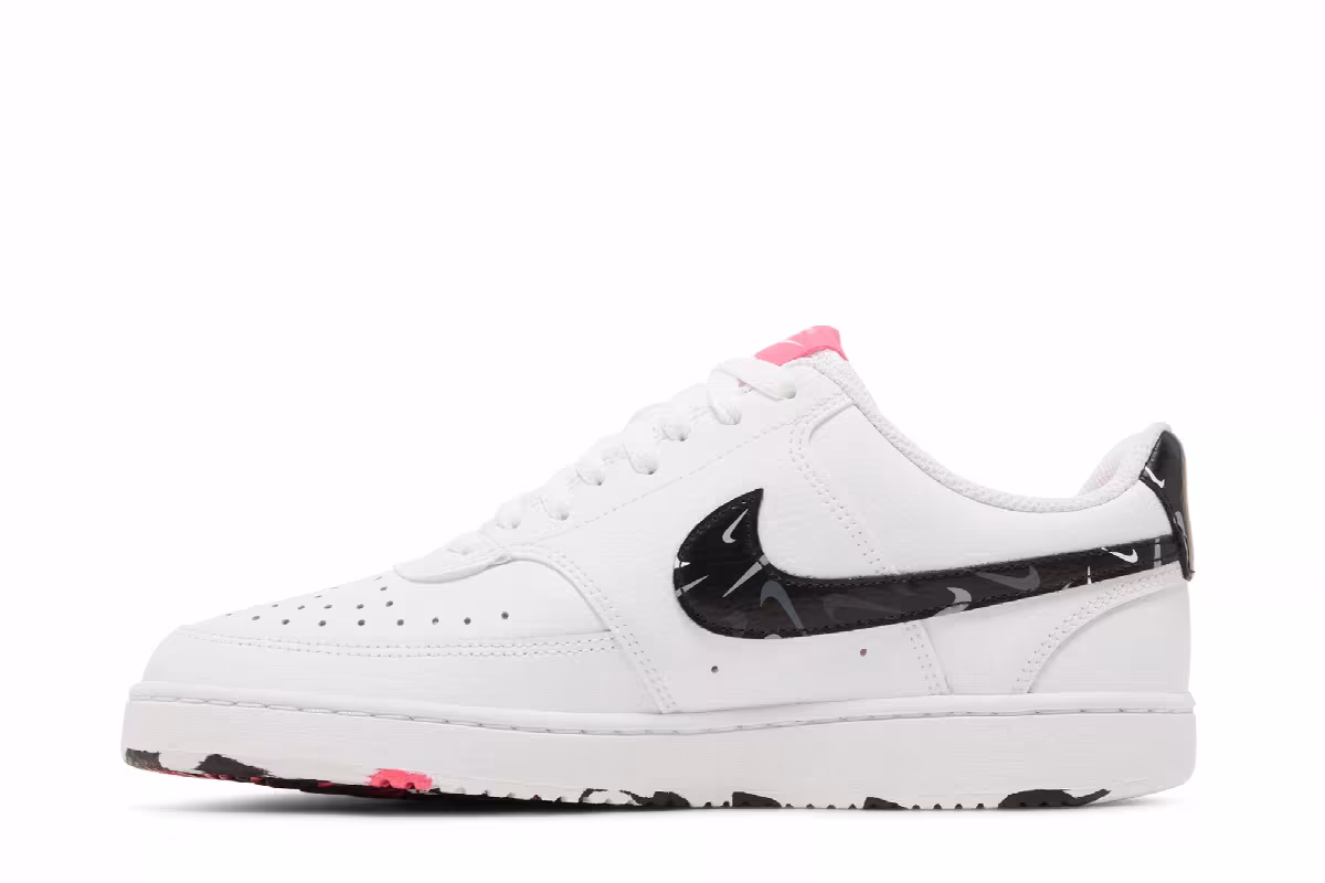 Nike Women's Court Vision Low White Multi Swoosh, view 4