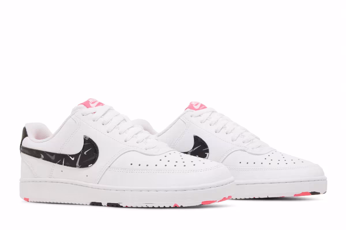 Nike Women's Court Vision Low White Multi Swoosh, view 9