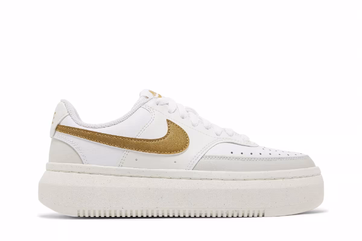 Nike Women's Court Vision Alta Sail Metallic Gold, view 2