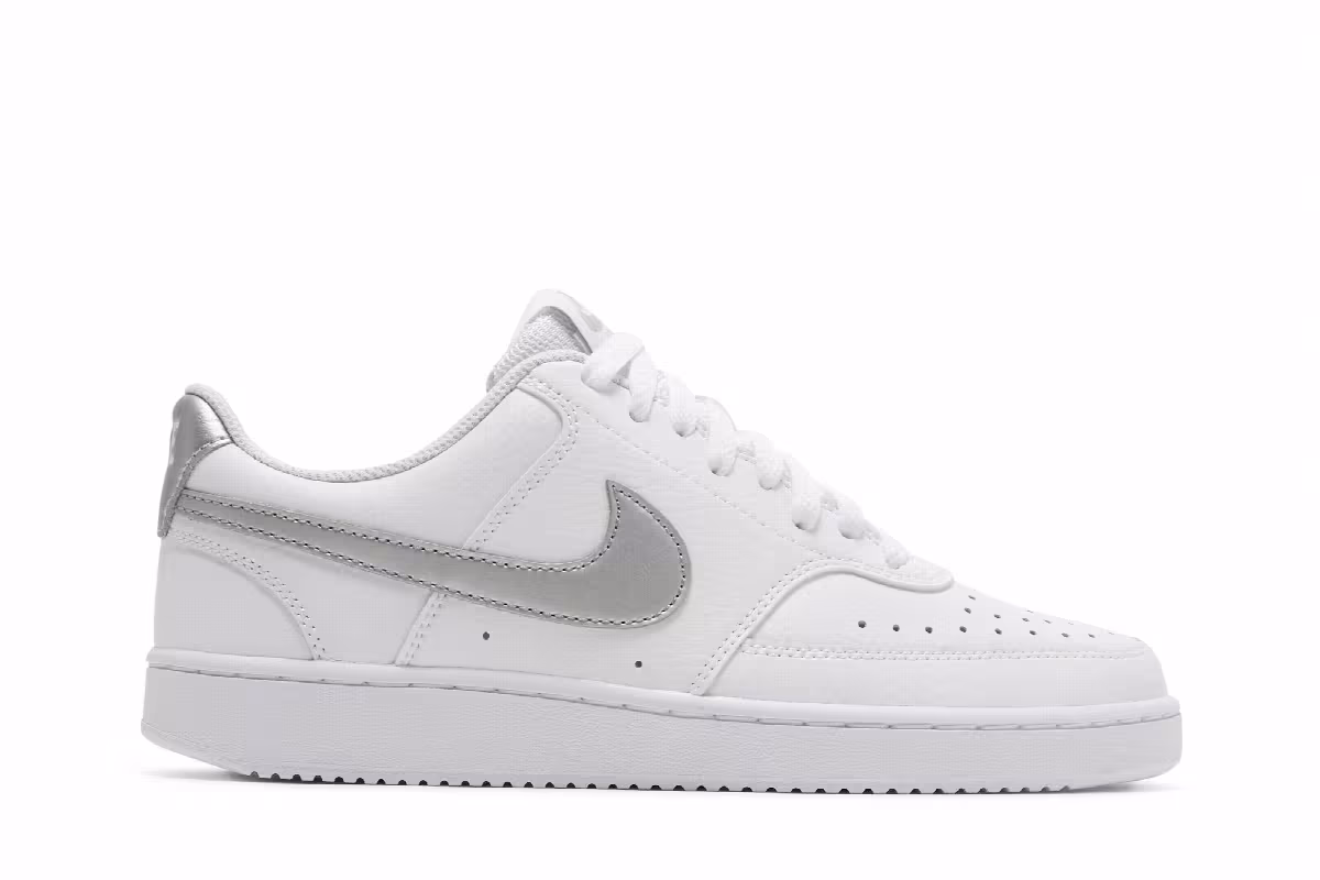 Nike Women's Court Vision Low White Metallic Silver, view 2