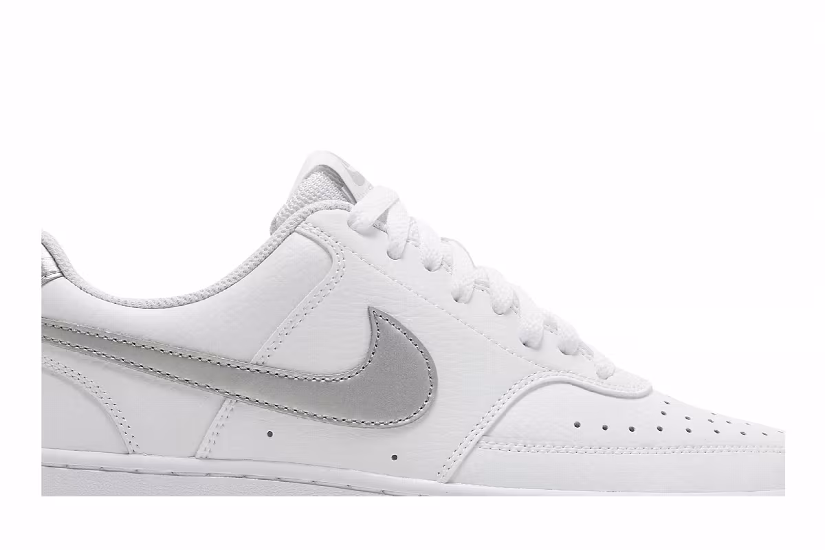Nike Women's Court Vision Low White Metallic Silver, view 3