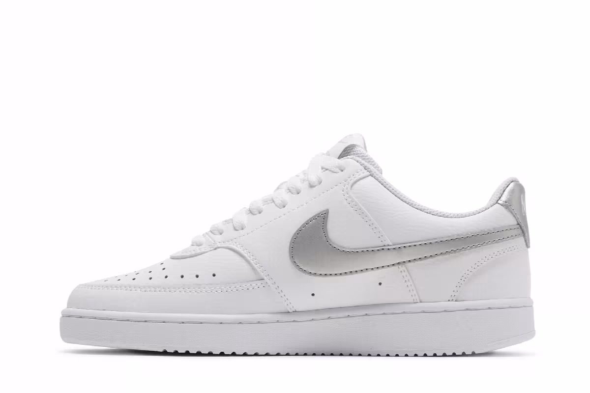 Nike Women's Court Vision Low White Metallic Silver, view 4