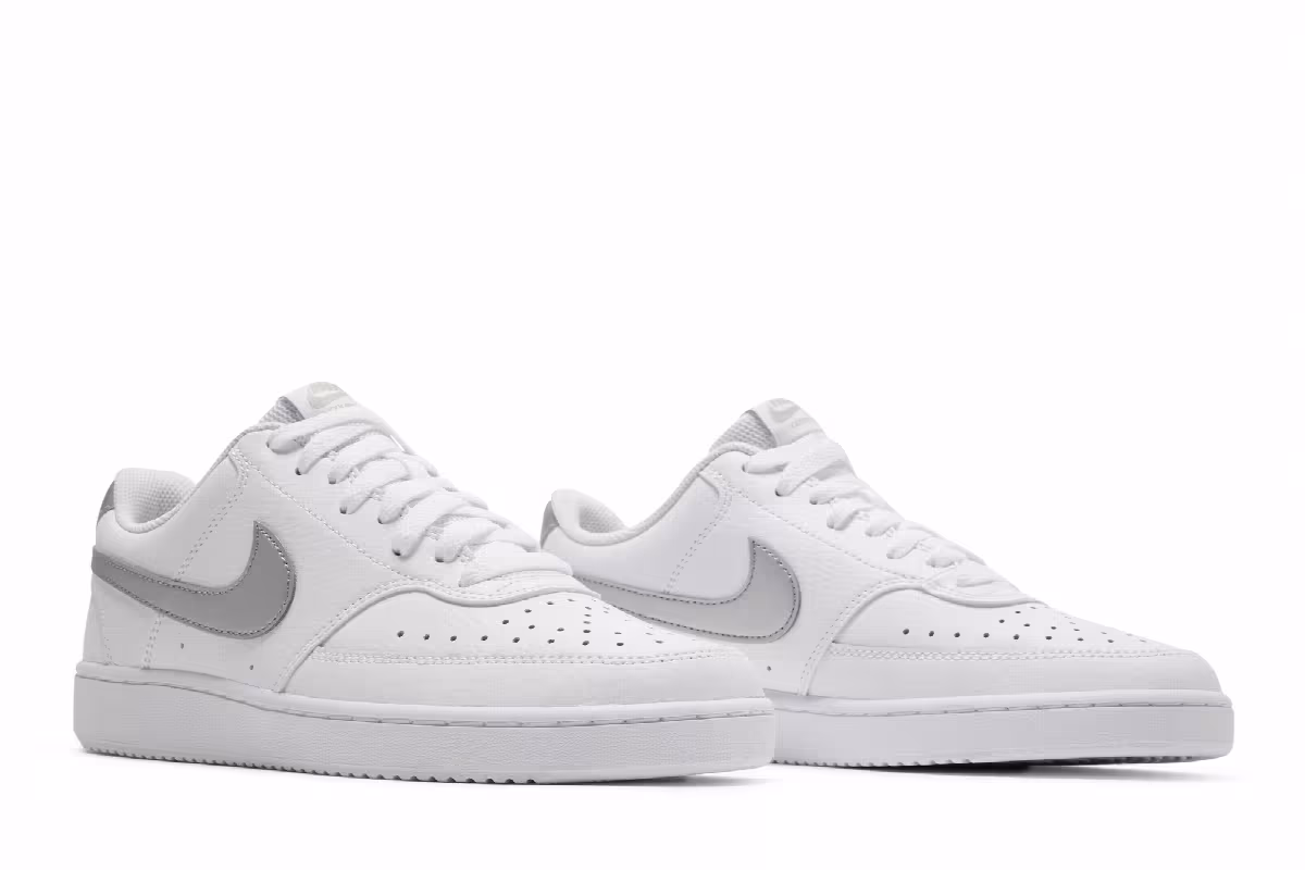 Nike Women's Court Vision Low White Metallic Silver, view 9