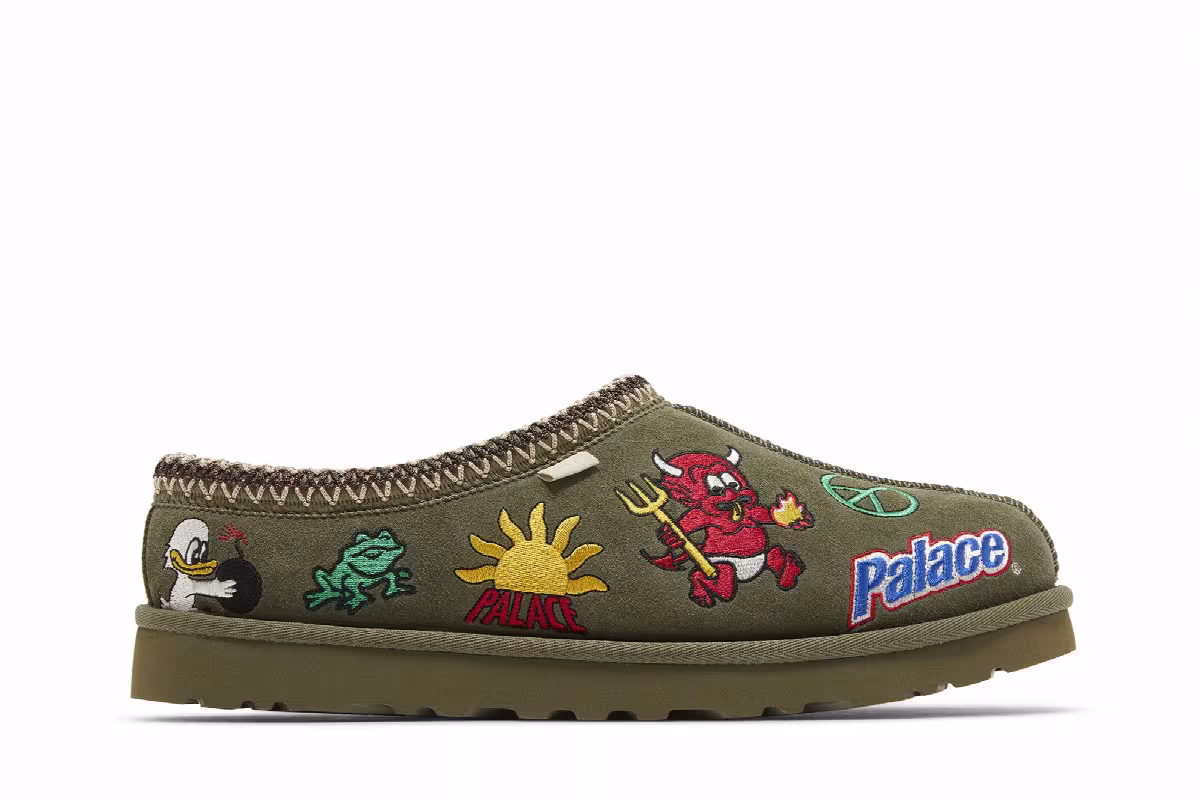 Palace x UGG Tasman Slipper Burnt Olive, view 2