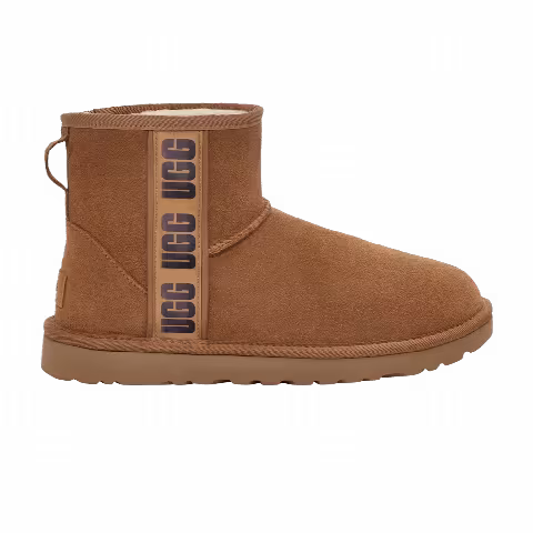 UGG Wmns Classic Mini Side Logo II Suede 'Chestnut'