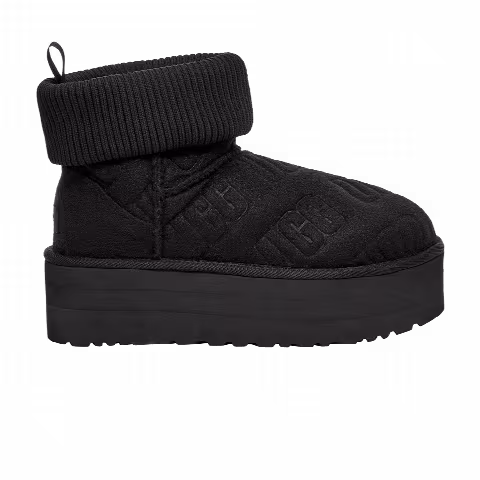 UGG Wmns Classic Mini Platform Felted Boot 'Black'