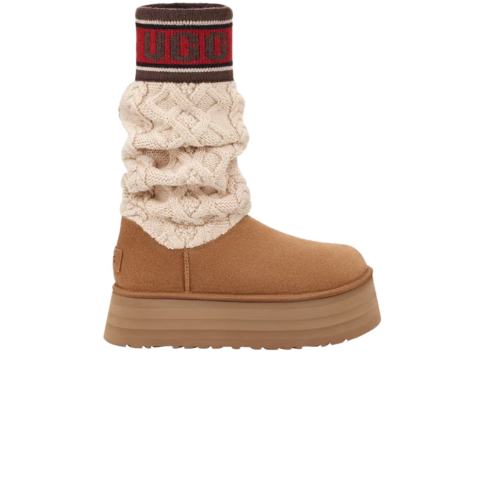 UGG Women's Classic Sweater Letter Boot Chestnut