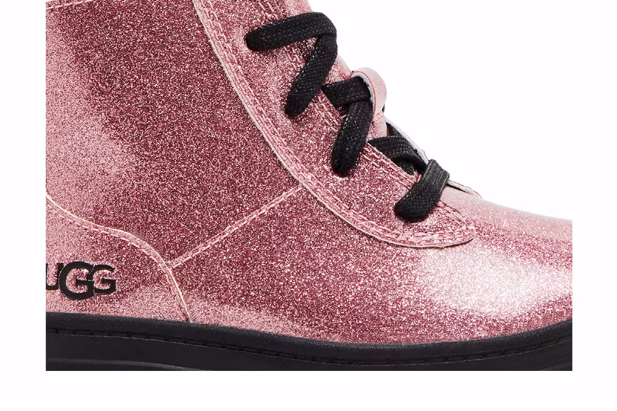 UGG Ashton Lace Up Boot Toddler Glitter Pink, view 3