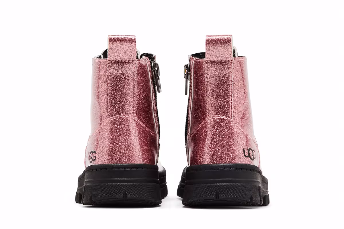 UGG Ashton Lace Up Boot Toddler Glitter Pink, view 7
