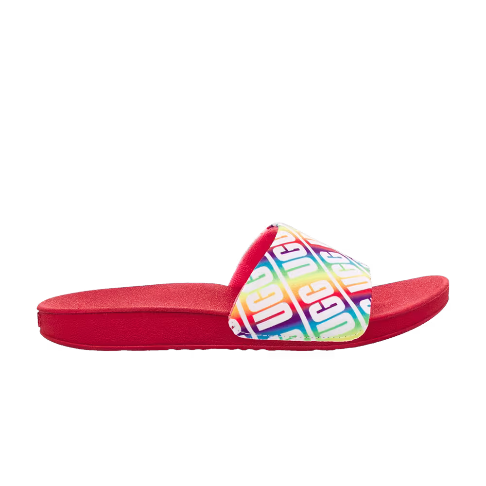 UGG Beach Slide Kids Repeat Graphic - Rainbow