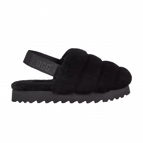 UGG Wmns Super Fluff Slipper 'Black'