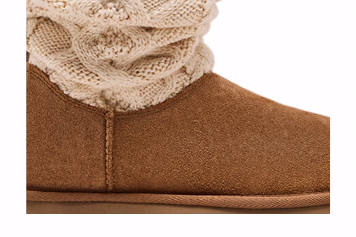UGG Women's Classic Sweater Letter Tall Chestnut, view 3