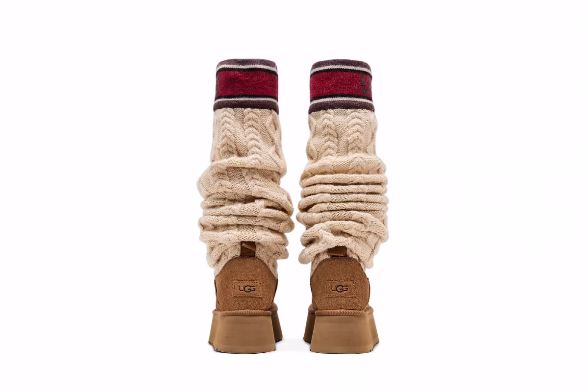 UGG Women's Classic Sweater Letter Tall Chestnut, view 7