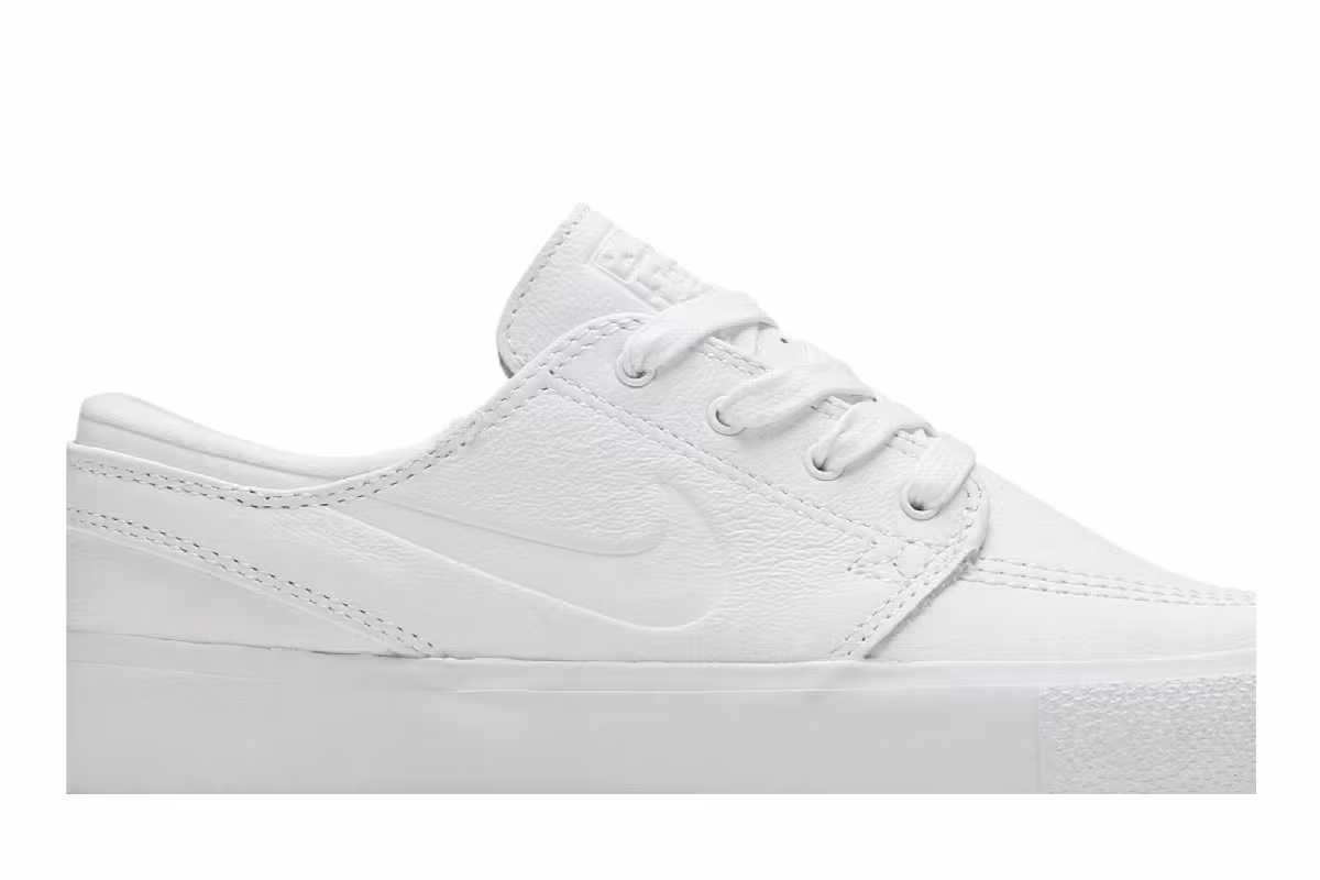 Nike Zoom Stefan Janoski RM Premium SB Triple White, view 3