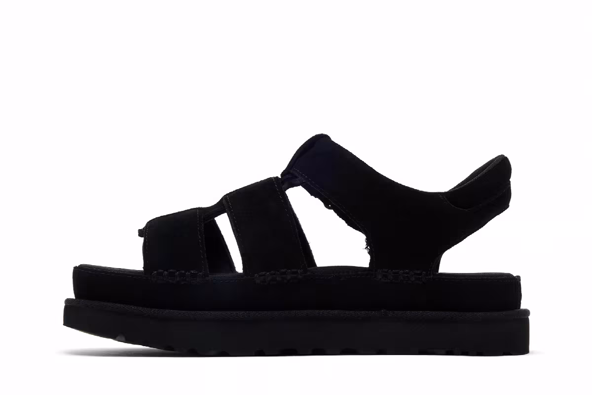 UGG Women's Goldenstar Strap Platform Sandal Black, view 4