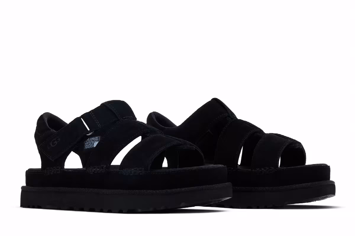 UGG Women's Goldenstar Strap Platform Sandal Black, view 9