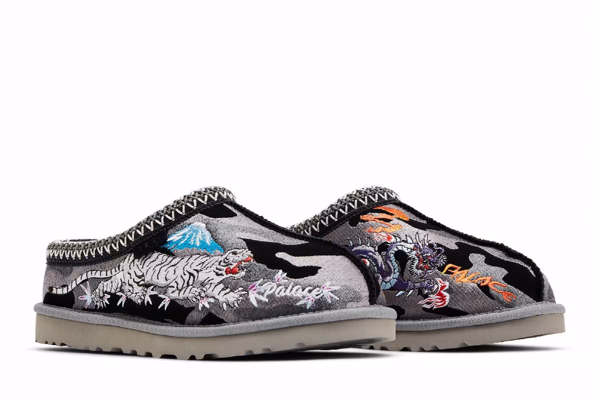 Palace x UGG Tasman Slipper Black Camo, view 9