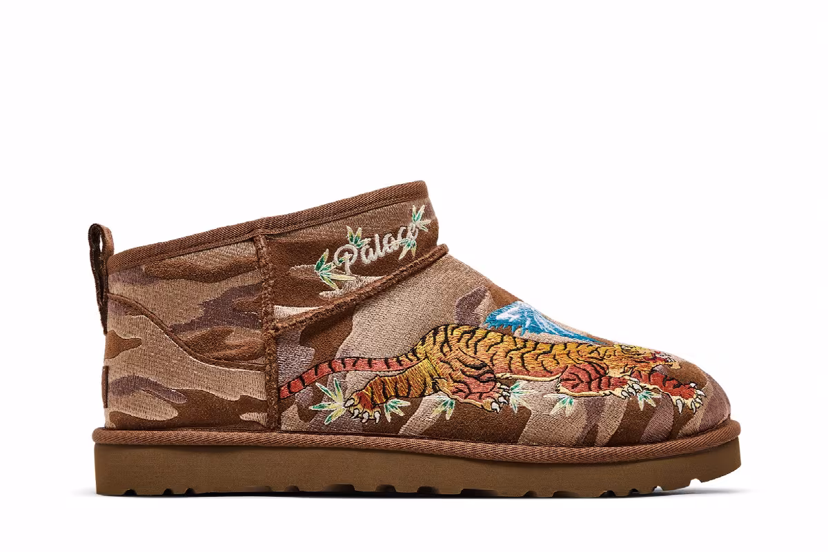 Palace x UGG Classic Ultra Mini Boot Chestnut Camo, view 2