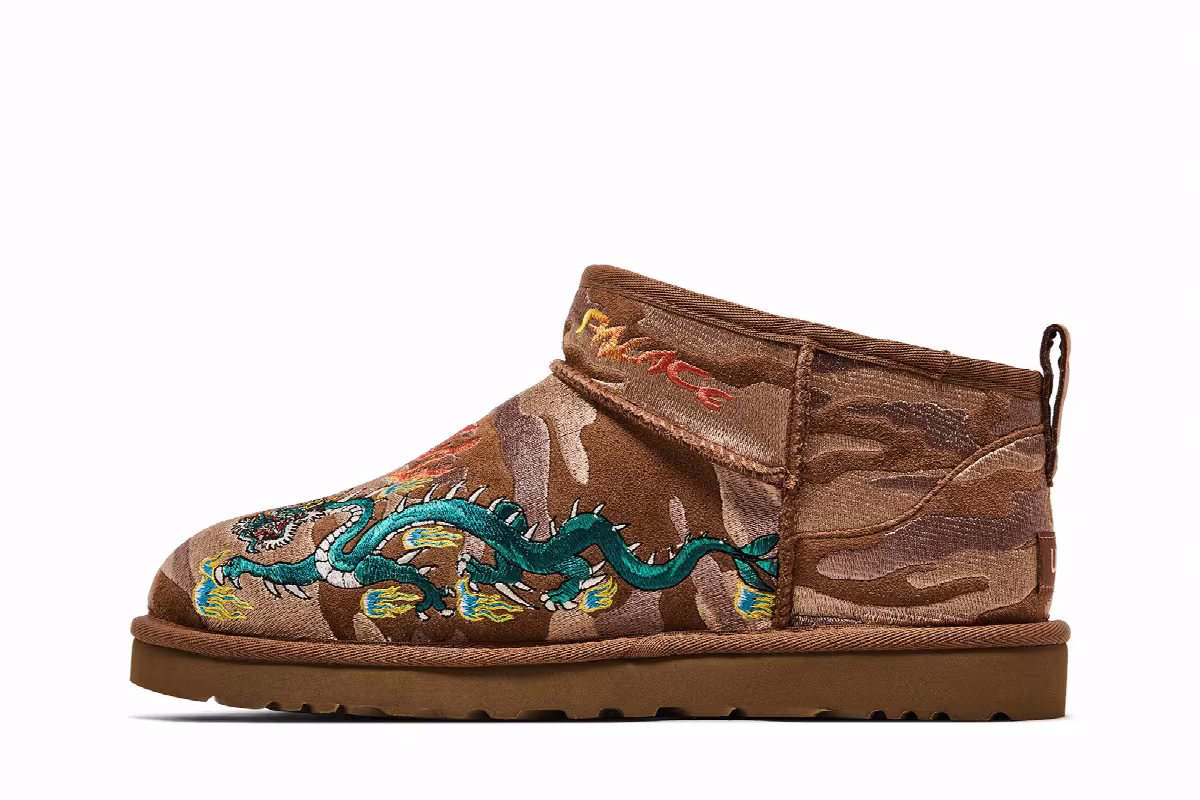 Palace x UGG Classic Ultra Mini Boot Chestnut Camo, view 4