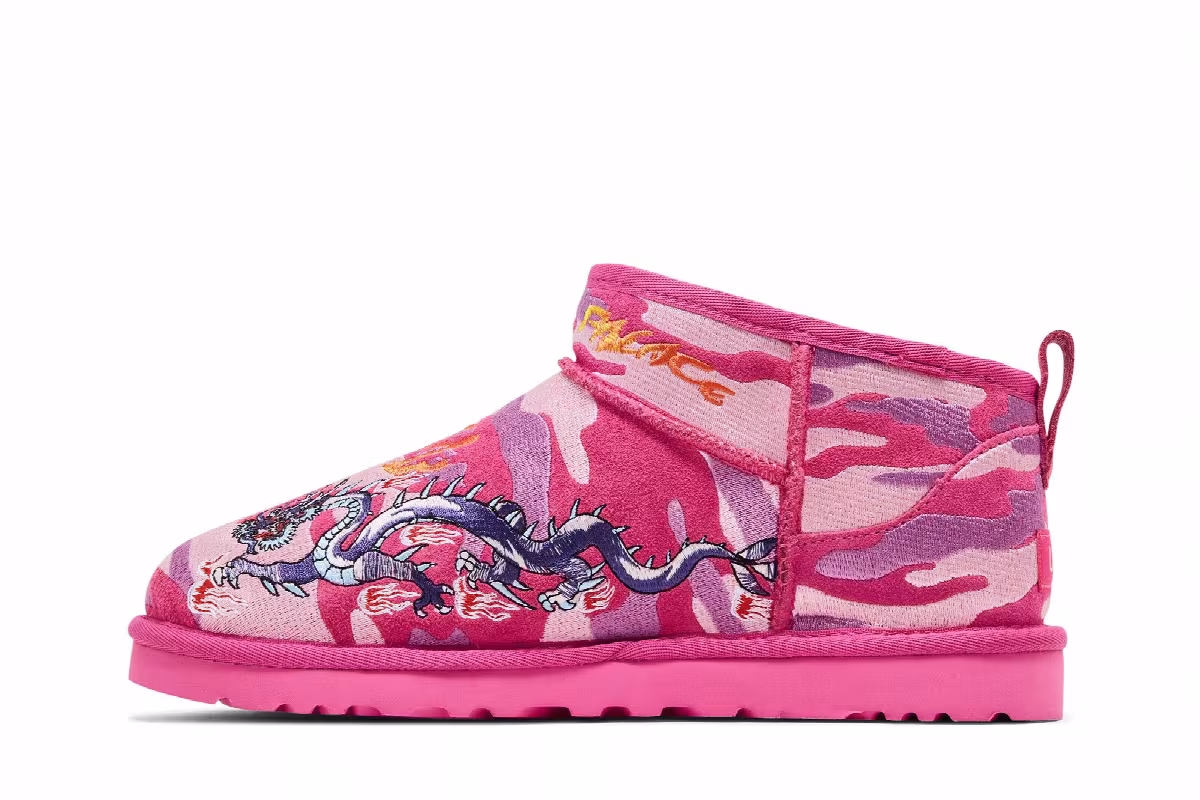 Palace x UGG Classic Ultra Mini Boot Pink Camo, view 4