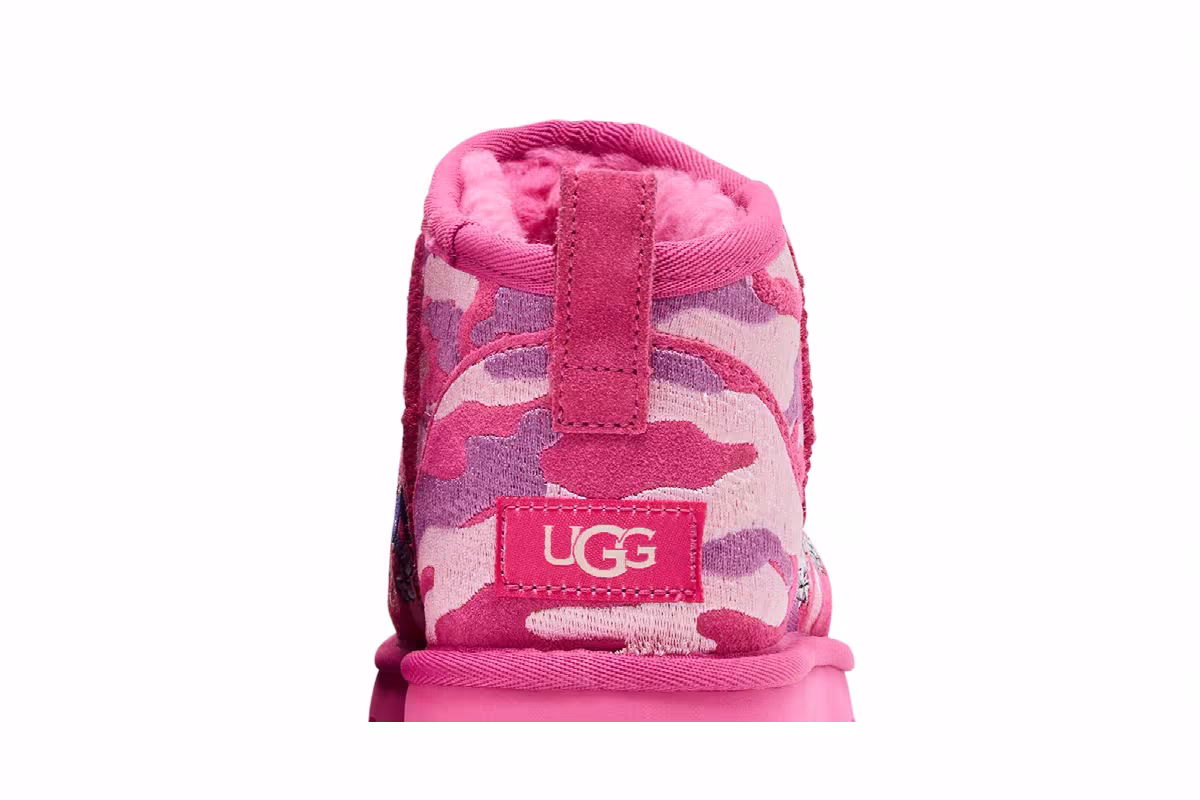 Palace x UGG Classic Ultra Mini Boot Pink Camo, view 8