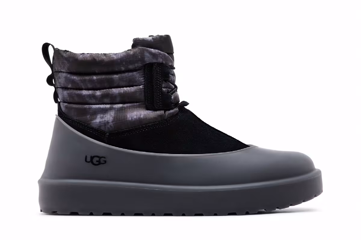 UGG Classic Mini Lace-Up Weather Smokescreen Boot Black, view 2