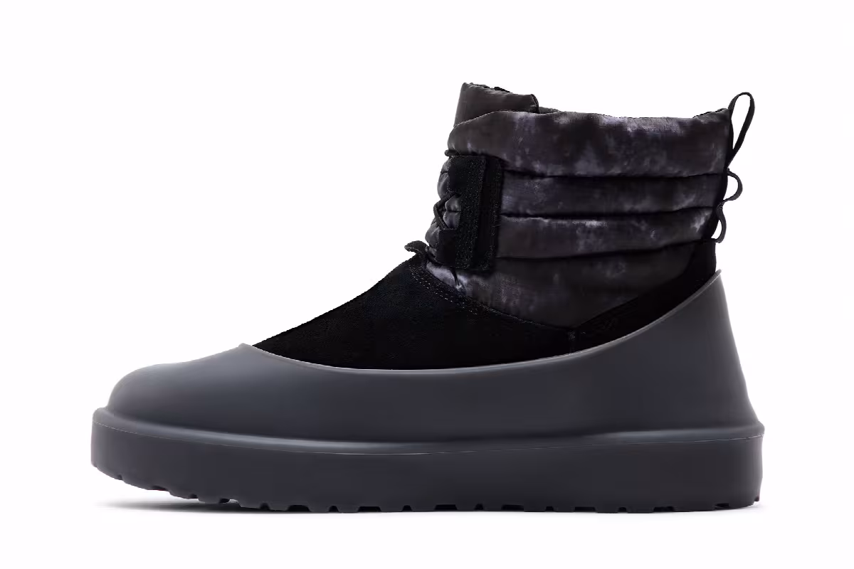 UGG Classic Mini Lace-Up Weather Smokescreen Boot Black, view 4