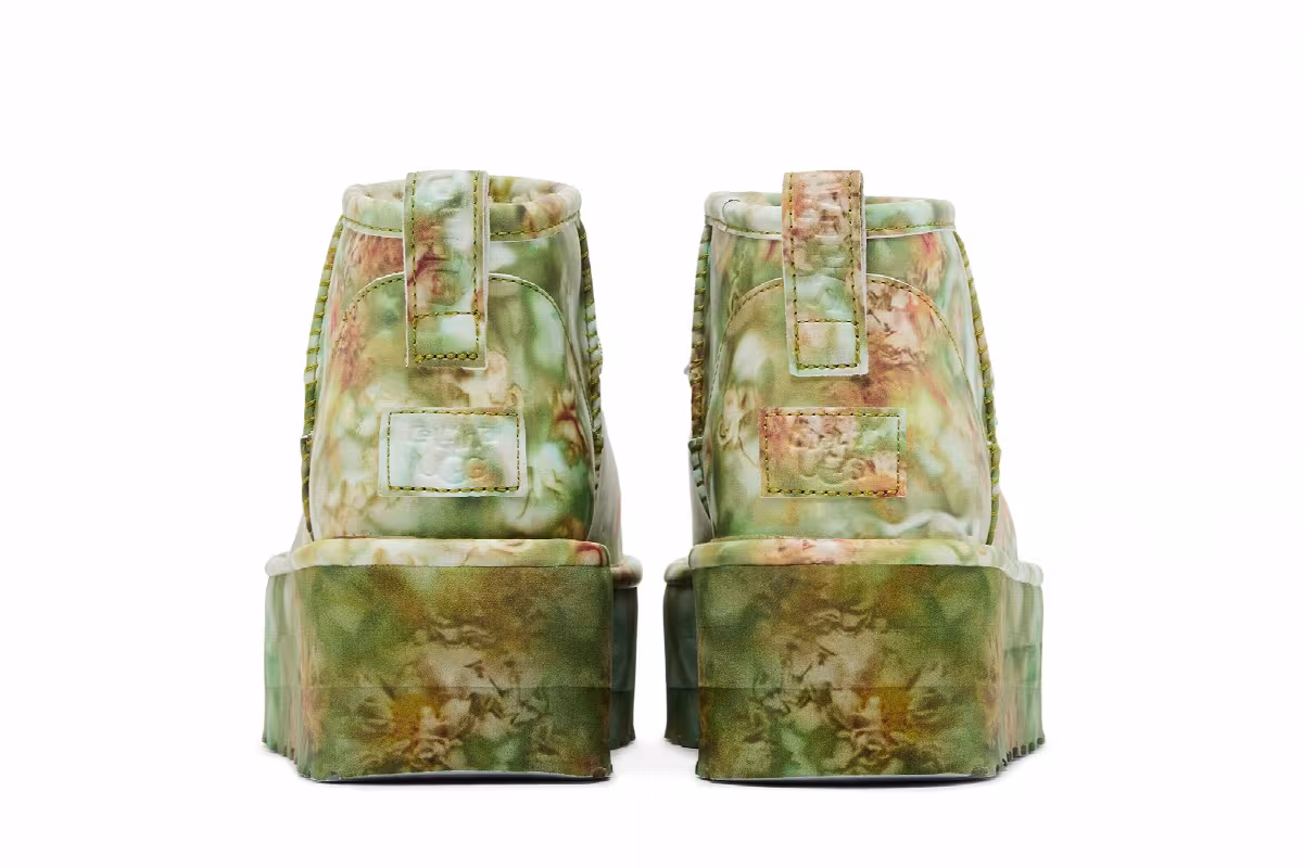 Collina Strada x UGG Classic Ultra Mini Platform Boot Green Floral, view 7
