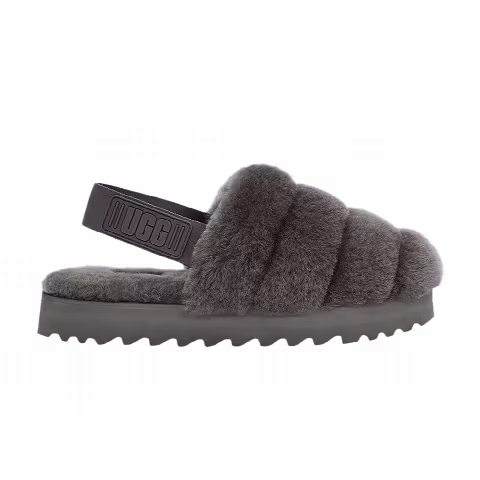 UGG Wmns Super Fluff Slipper 'Charcoal'