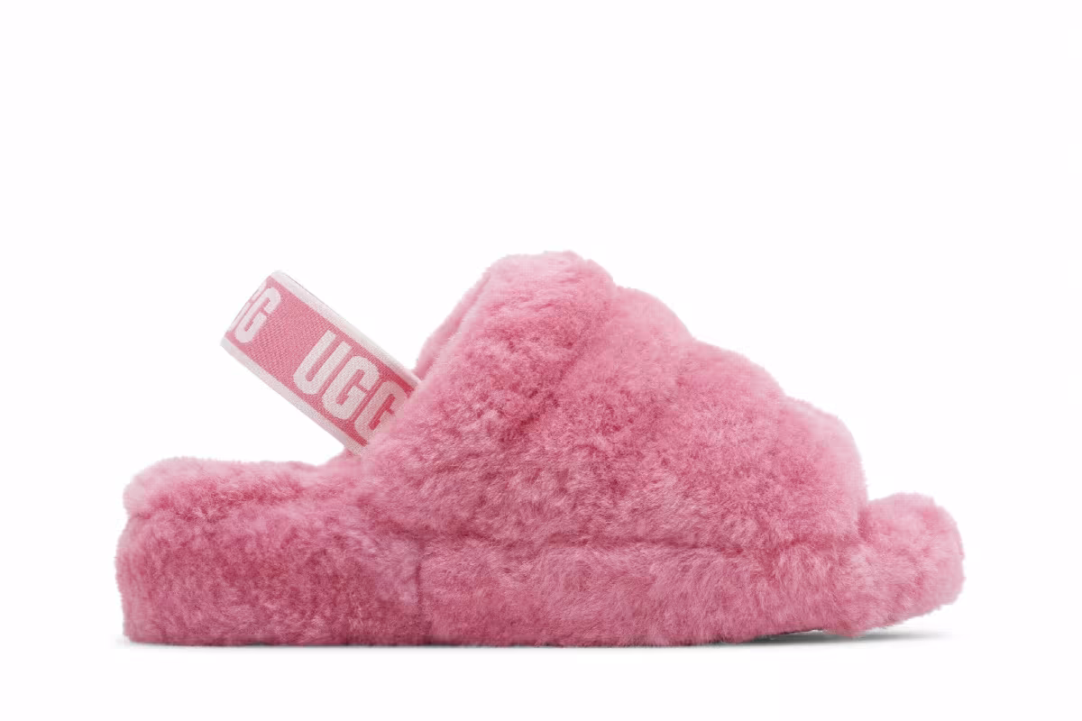 UGG Women's Fluff Yeah Slide Pink Rose, view 2