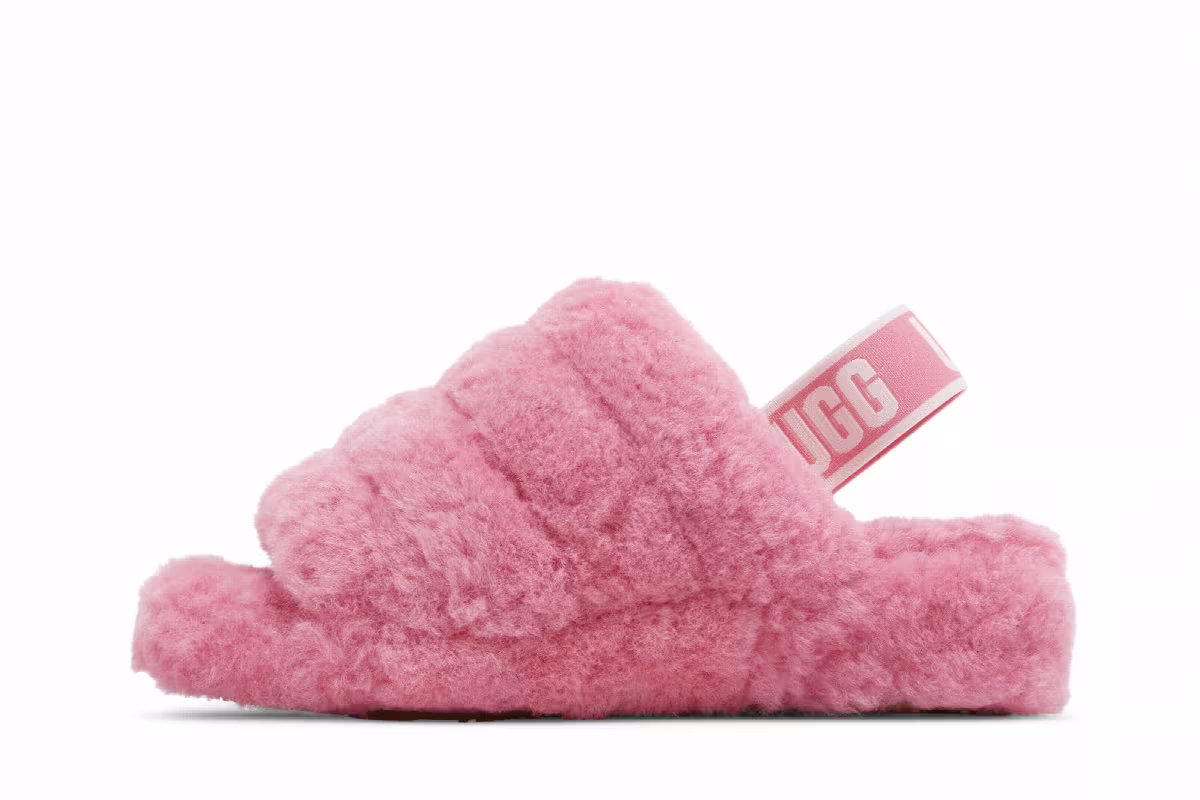 UGG Women's Fluff Yeah Slide Pink Rose, view 4
